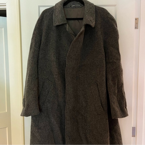 Vintage 💯 Wool Austrian Made Steinboch Heritage Designer Brand Herringbone Coat - Picture 3 of 10